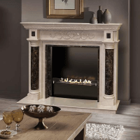 Биокамин в мраморном портале Firezo Caramella, стандарт